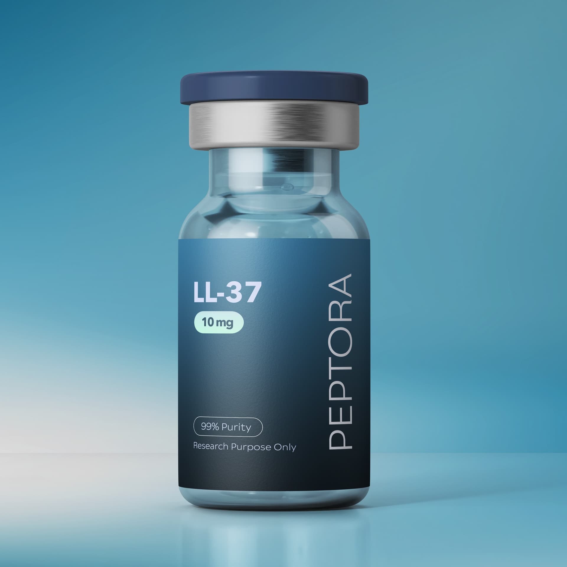 Peptora LL-37 research peptide vial β 99%+ purity, third-party tested