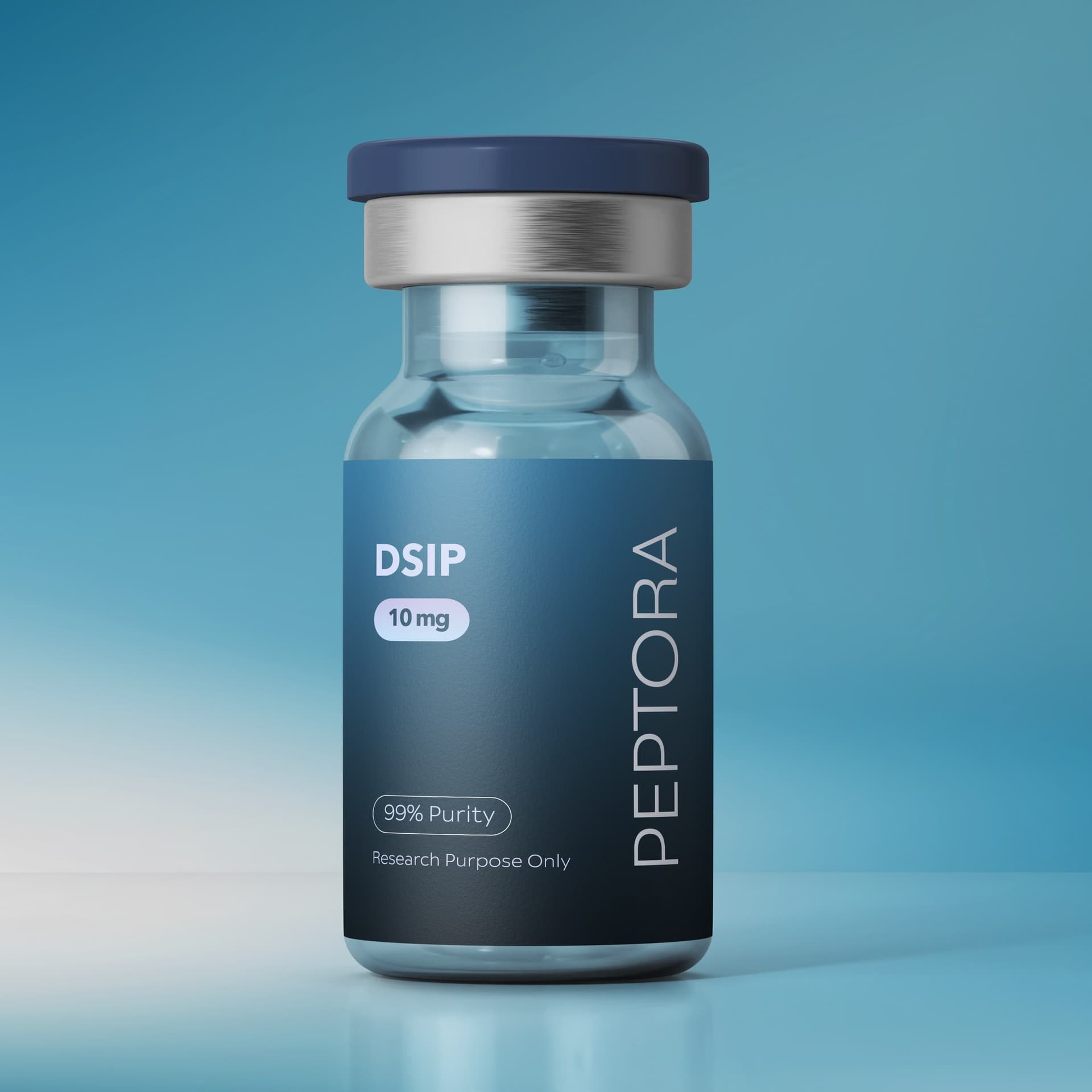 Peptora DSIP research peptide vial β 99%+ purity, third-party tested